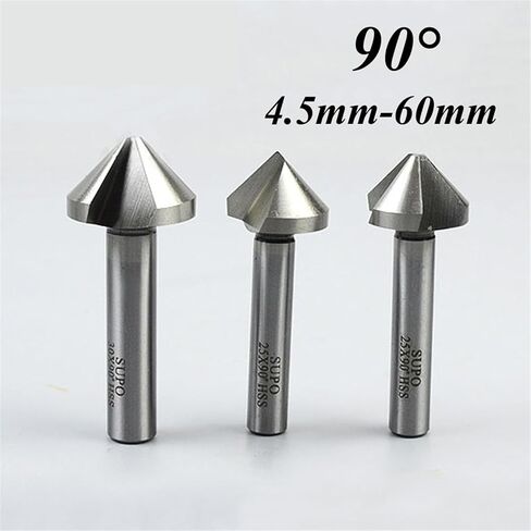 4.5-60mm HSS 3 Flute 90 درجة شامرف Cramfer Bits 1PCS (23 مم) in Saudi Arabia