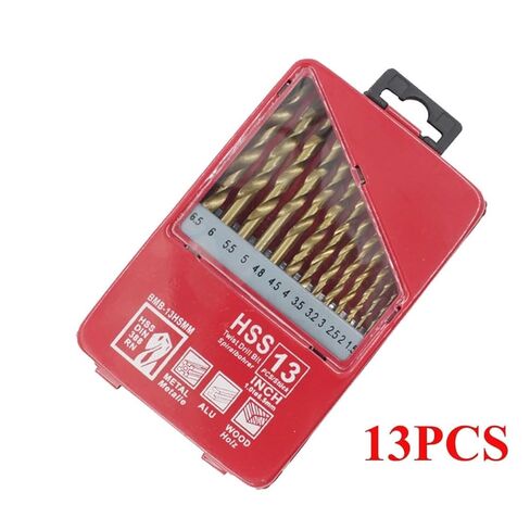 HSS M2 Coated Drill Bit 13/19/25PCS for Metal Woodworking Drilling Bits Set Power Tools Accessories(13PCS(1.5-6.5mm)) in Saudi Arabia
