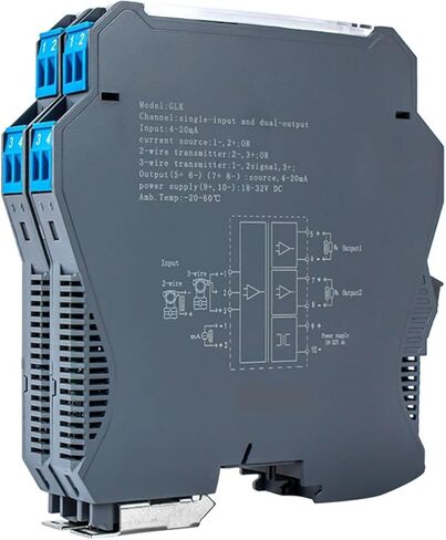 DC24V 4-20ma to 0-10v Signal Isolator 1 in 1 Out 4 20mA Signal Converter Isolator 0-10V to 4-20mA DC Analog Signal Isolator(1 in 2 Out,0-20MA_1-5V Output) in Kuwait