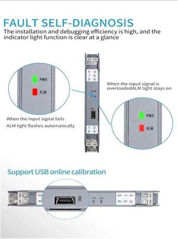 DC24V 4-20ma to 0-10v Signal Isolator 1 in 1 Out 4 20mA Signal Converter Isolator 0-10V to 4-20mA DC Analog Signal Isolator(1 in 2 Out,0-20MA_1-5V Output) in Kuwait