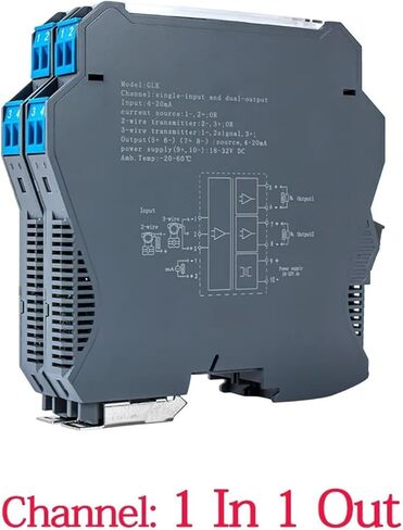 DC24V 4-20ma to 0-10v Signal Isolator 1 in 1 Out 4 20mA Signal Converter Isolator 0-10V to 4-20mA DC Analog Signal Isolator(1 in 2 Out,0-20MA_1-5V Output) in Kuwait