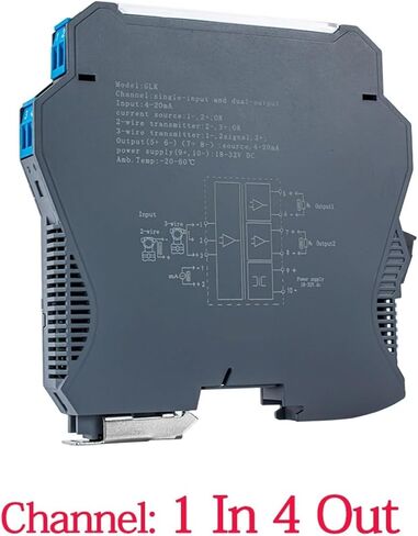 DC24V 4-20ma to 0-10v Signal Isolator 1 in 1 Out 4 20mA Signal Converter Isolator 0-10V to 4-20mA DC Analog Signal Isolator(1 in 2 Out,0-20MA_4-20MA Output) in Kuwait