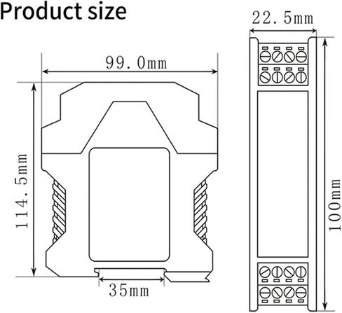 DC24V 4-20mA Signal Converter Isolator 1 in 1 Out 0-10V to 4-20mA Signal Isolator 4-20mA to RS485 DC Analog Signal Isolator(1 in 4 Out,0-10V_Output 0-5V) in Kuwait
