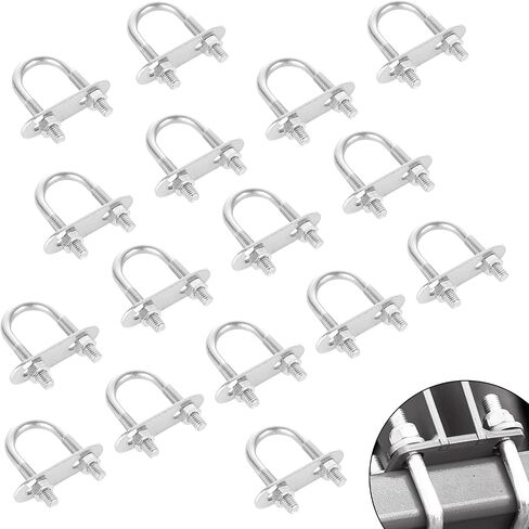 16 Pcs U Bolt, M6 Galvanized Steel U-Bolts with Nut for Automobiles Trailer, Ski Boat, Sailboat, Trailer, Industrial Parts (M6 x 20 mm x 50 mm) in Saudi Arabia