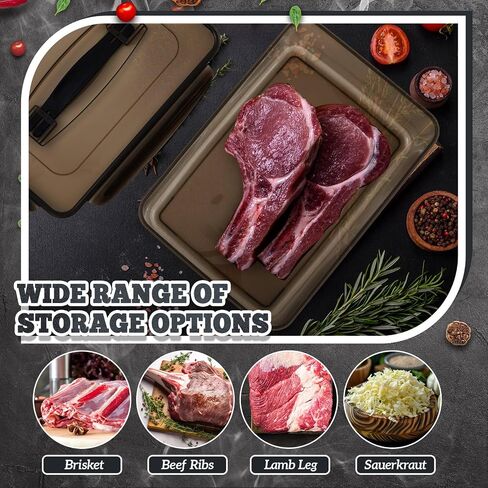 2 Pcs Marinating Containers with Lid Food Plastic Saver Marinade Containers Dishwasher Safe Grilling Accessories for Meat BBQ Prep Brining Storage (Large,Medium) in Saudi Arabia