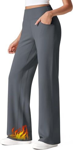 G4free Fleece سراويل مبطنة سراويل يوجا الساق مع جيوب غير رسمية عالي الخصر محيط 29 "/31"/33 " in Saudi Arabia