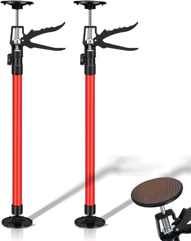 2Pack Cabinet Jacks for Installing Cabinets, Adjustable Support Pole 12" to 24" Premium Steel Support Rod, Third Hand Tool for Installation for Drywall Jack& Cargo Bars, 132 LB Capacity in Kuwait