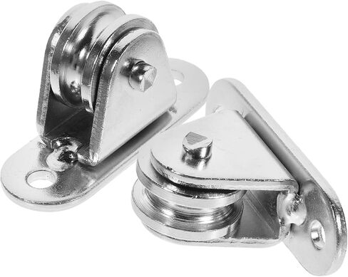 PRETYZOOM 2pcs Pulley Block Pulleys for Cable Idler Pulley Tackle Ceiling Pulley Mount Traction Trolley Pulley Small Pulley Lifting Wheels Hanging Wire Towing Wheel Silver Nickel-Plated Iron in Saudi Arabia