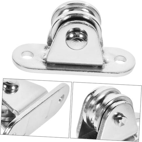 PRETYZOOM 2pcs Pulley Block Pulleys for Cable Idler Pulley Tackle Ceiling Pulley Mount Traction Trolley Pulley Small Pulley Lifting Wheels Hanging Wire Towing Wheel Silver Nickel-Plated Iron in Saudi Arabia