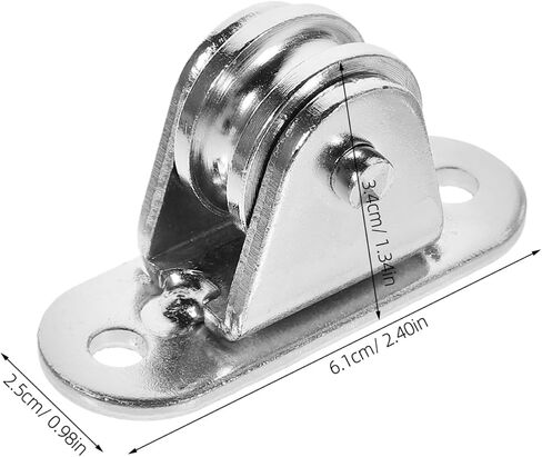 PRETYZOOM 2pcs Pulley Block Pulleys for Cable Idler Pulley Tackle Ceiling Pulley Mount Traction Trolley Pulley Small Pulley Lifting Wheels Hanging Wire Towing Wheel Silver Nickel-Plated Iron in Saudi Arabia