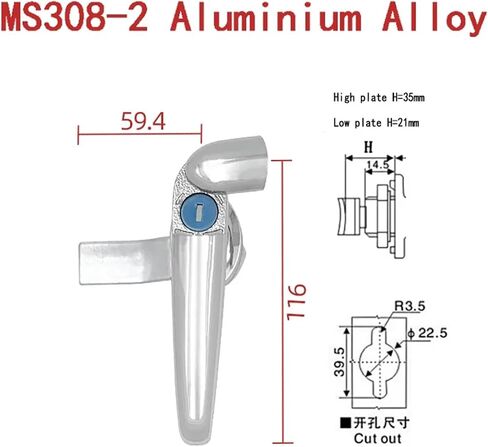 2pcs مربع توزيع سبيكة الزنك مع قفلات مجموعة الغلاف مفتاح باب الخزانات الكهربائية قفل (2pcs-Zinc-308-3) in Saudi Arabia
