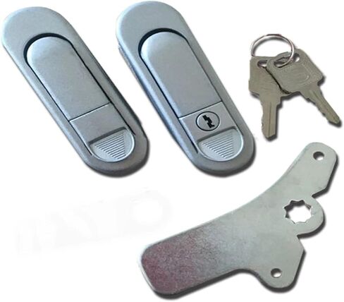 2PCS Zinc Alloy AB303 Plane Button Lock Distribution Box Cabinet Door Locks Industrial Machinery and Equipment(2pcs-with Key) in Saudi Arabia