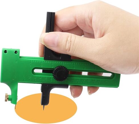 1piece دوار دوار Compass Cutter Double-Stage Paper Cardboard Rubber Rubber Vinyl Leather Art Tool (Green) in Saudi Arabia