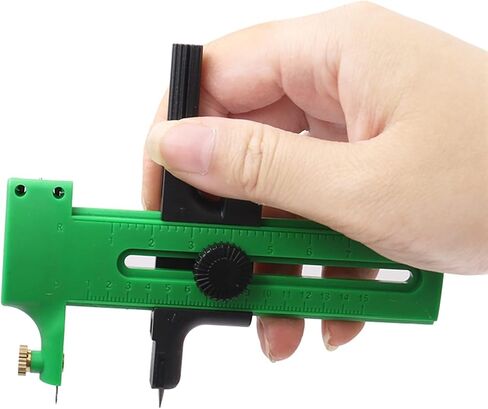 1piece دوار دوار Compass Cutter Double-Stage Paper Cardboard Rubber Rubber Vinyl Leather Art Tool (Green) in Saudi Arabia