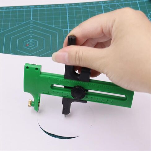 1piece دوار دوار Compass Cutter Double-Stage Paper Cardboard Rubber Rubber Vinyl Leather Art Tool (Green) in Saudi Arabia