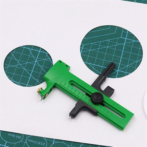1piece دوار دوار Compass Cutter Double-Stage Paper Cardboard Rubber Rubber Vinyl Leather Art Tool (Green) in Saudi Arabia