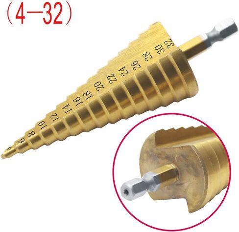 1pcs 4-32 مم HSS خطوة خطوة الحفر أدوات حفر الحفر المعدنية عالية السرعة الصلب القاطع الخشب القاطع خطوة المخروط in Saudi Arabia