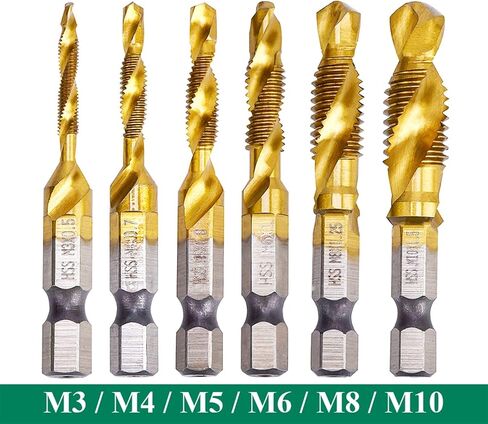 Metric Thread tap Drill bits High Speed Steel Drill Bits Set m3 m4 m5 m6 m8 m10 hex Shank Screw tap for Metal Wood Tap Drill 1Pcs(M10) in Saudi Arabia