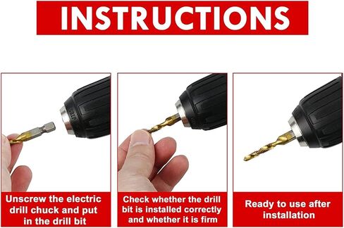 Metric Thread tap Drill bits High Speed Steel Drill Bits Set m3 m4 m5 m6 m8 m10 hex Shank Screw tap for Metal Wood Tap Drill 1Pcs(M10) in Saudi Arabia