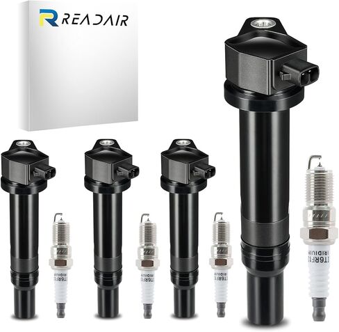 مجموعة الإشعال Coil Coil Pack Plugs Kit Fit لـ 1.8 L4 2000 2001 2002 2003 2004 2005 2006 2007 2008 Toyota Corolla ، Toyota Matrix Celica ، Pontiac Vibe ، MR2 Spyder ، Chevy Prizm ، UF247 ، Pack of 4 in Kuwait