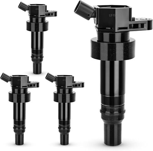 مجموعة الإشعال Coil Coil Pack Plugs Kit Fit لـ 1.8 L4 2000 2001 2002 2003 2004 2005 2006 2007 2008 Toyota Corolla ، Toyota Matrix Celica ، Pontiac Vibe ، MR2 Spyder ، Chevy Prizm ، UF247 ، Pack of 4 in Kuwait