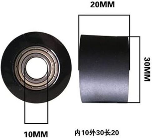 Black Bearing Hard Rubber Wheel Diameter 30mm Height 20mm Guide Wheel Double Bearing 1Pcs(Hole 6mm) in Saudi Arabia