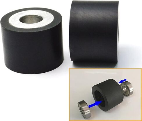 Black Bearing Hard Rubber Wheel Diameter 30mm Height 20mm Guide Wheel Double Bearing 1Pcs(Hole 6mm) in Saudi Arabia