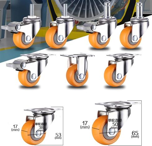 4pcs 1.5 بوصة 38 ملم الخدمة الثقيلة 120 كجم دوارة دوارة العجلات العجلات الأثاث الأثاث المطاط (F15) in Saudi Arabia