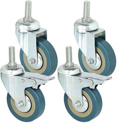 Heavy Duty 75mm Swivel Castor with Brake Trolley Casters Wheels for Furniture, Set of 4 -Furniture in Saudi Arabia