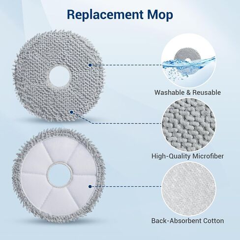 19pcs متوافق مع ecovacs deebot x8 pro omni ، yeedi s14 بالإضافة إلى مجموعة مكنسة المكنسة الفراغية ، فرشاة واحدة مطاطية رئيسية 4 منصات ممسحة 6 فرشاة جانبية 4 مرشحات hepa 6 أكياس فراغ in Kuwait