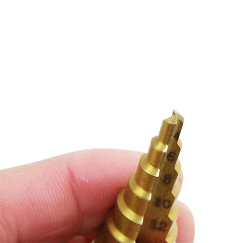 3PC HSS Step Cone Taper Drill Bit Set Hole Metric 4-12/20/32mm Hex Shank Titanium Metal Stepped Drill Bit(3PCS(4-12 4-20 4-32)) in Saudi Arabia