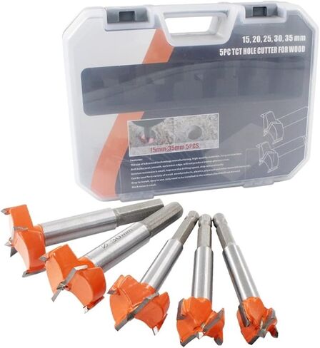 5PCS 15-35mm Woodworking Drill Bits Set Hole Saw Opener Carbide Tip Tool 15mm/20mm/25mm/30mm/35mm in Saudi Arabia
