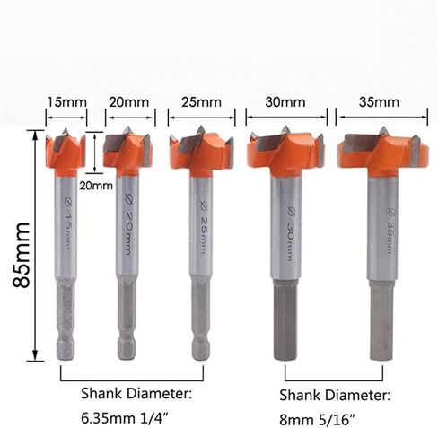 5PCS 15-35mm Woodworking Drill Bits Set Hole Saw Opener Carbide Tip Tool 15mm/20mm/25mm/30mm/35mm in Saudi Arabia
