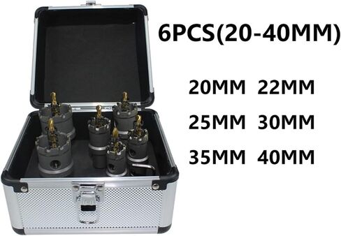 Hole Saw Drill Bit Sets Alloy Carbide Cobalt Steel Stainless Steel Plate Iron Metal(6PCS(20-40MM)) in Saudi Arabia