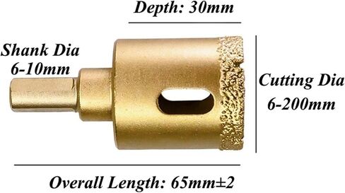 1PC 6-200mm Dry Vacuum Brazed Diamond Drilling Core Bit Ceramic Tile Hole Saw Granite Marble Drill Bits(75mm) in Saudi Arabia