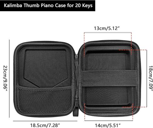 Kalimba Thumb Piano Case for 20 Keys Thickened Shockproof Waterproof Storage Bag Instrument Accessories(Black) in Saudi Arabia