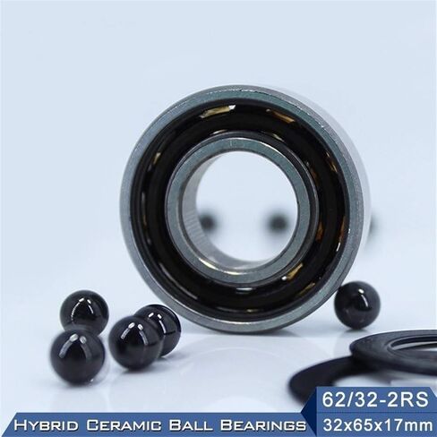 1pc 62/32RS Hybrid Ceramic Bearing 32 * 65 * 17mm Race Bike Front Rear Wheel Hybrids Ball Bearings Si3N4 62 32 2RS Accessories in Saudi Arabia