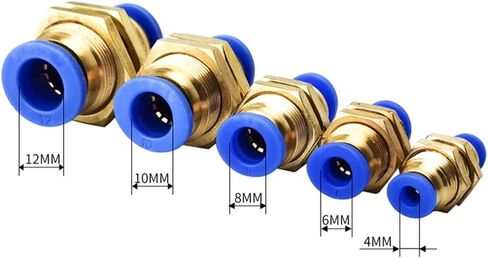 PM موصل الاتحاد الحاجز المستقيم 4-12 ملم OD OD Plastic Push in Gas Quick Connector Air Fitting Plumbing Pnumatic Pitting (PM12) in Saudi Arabia