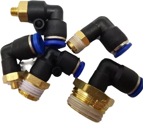 10pcs Pneumatic Connector L Shape PL 4/6/8/10/12mm Hose Tube M5 6 1/8 1/4 3/8 1/2 BSPT Thread Air Elbow Quick Coupling Fitting(PL4-01) in Saudi Arabia