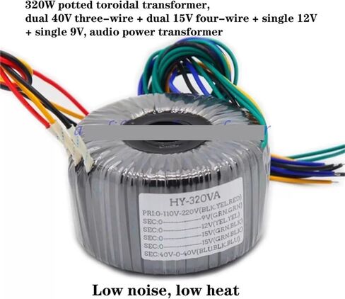 1PCS 320W محول حلقي محفوظ بوعاء ، مزدوج 40 فولت ثلاثة أسلاك + مزدوجة 15V أربعة أسلاك + واحدة 12V + واحدة 9V ، محول الطاقة الصوتية in Kuwait