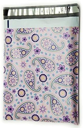100 10x13 Purple Paisley Poly Mailers Shipping Envelopes Bags 10" x 13" By ValueMailers in Saudi Arabia