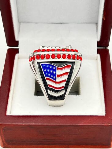 Discount Sports Rings HOME PLATE FINALIST RING — SILVER BODY, RED STONE, Premium Softball Baseball Ring/Player/Team Awards/Tournament Ring 1-25 in Saudi Arabia