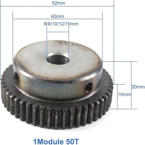 Pinion Hardware for Mechanical Rotation 1pcs Metal Gear Wheel 1Module 50T 45Steel Spur Gear Pinion 6/8/10/12/15mm Bore 1 Mould 50Teeth Metal Gear Wheel Pulley(8mm) in Saudi Arabia