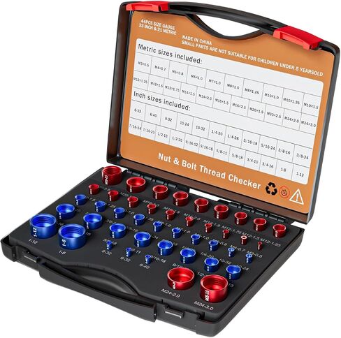 Nut & Bolt Thread Checker - 44PCS Independent Assembly Size Checker, Practical Identibolt Thread Gauge Set for Freely Checking Screws in Saudi Arabia