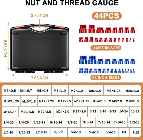 Nut & Bolt Thread Checker - 44PCS Independent Assembly Size Checker, Practical Identibolt Thread Gauge Set for Freely Checking Screws in Saudi Arabia