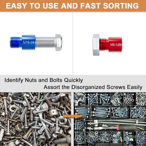 Nut & Bolt Thread Checker - 44PCS Independent Assembly Size Checker, Practical Identibolt Thread Gauge Set for Freely Checking Screws in Saudi Arabia