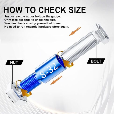 Nut & Bolt Thread Checker - 44PCS Independent Assembly Size Checker, Practical Identibolt Thread Gauge Set for Freely Checking Screws in Saudi Arabia