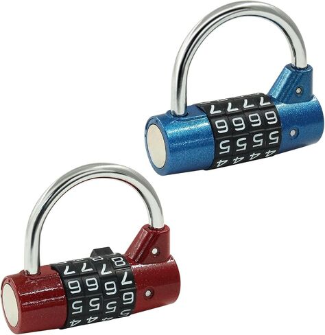Hitefu 2 Packs 5 Letters Combination Lock, 5 Digits Gym Locker Lock, Heavyduty Safety Padlock for School, Toolbox, Cabinet, Hasp, Gate (Blue & Red) in Saudi Arabia