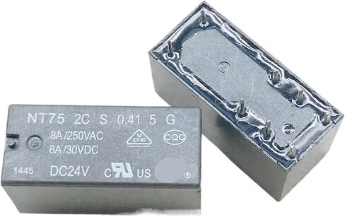 Relay NT75 2C S 0.41 5 12VDC 24VDC NT752CS0.415 NT75-2C-S-0.41-5 DC12V DC24V 8PIN 8A 10Pcs(24VDC) in Saudi Arabia