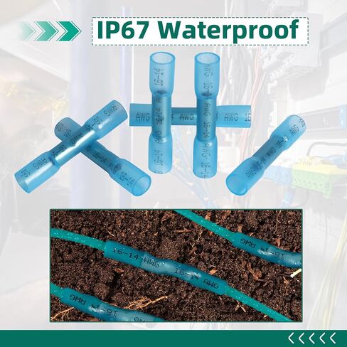 Blue Heat Shrink Butt Connectors 16-14 AWG Wire Butt Connector 1000 Pcs Insulated Waterproof Electrical Wire Connectors for Automotive Marine Grade Wire Crimp Terminals Butt Splices in Saudi Arabia